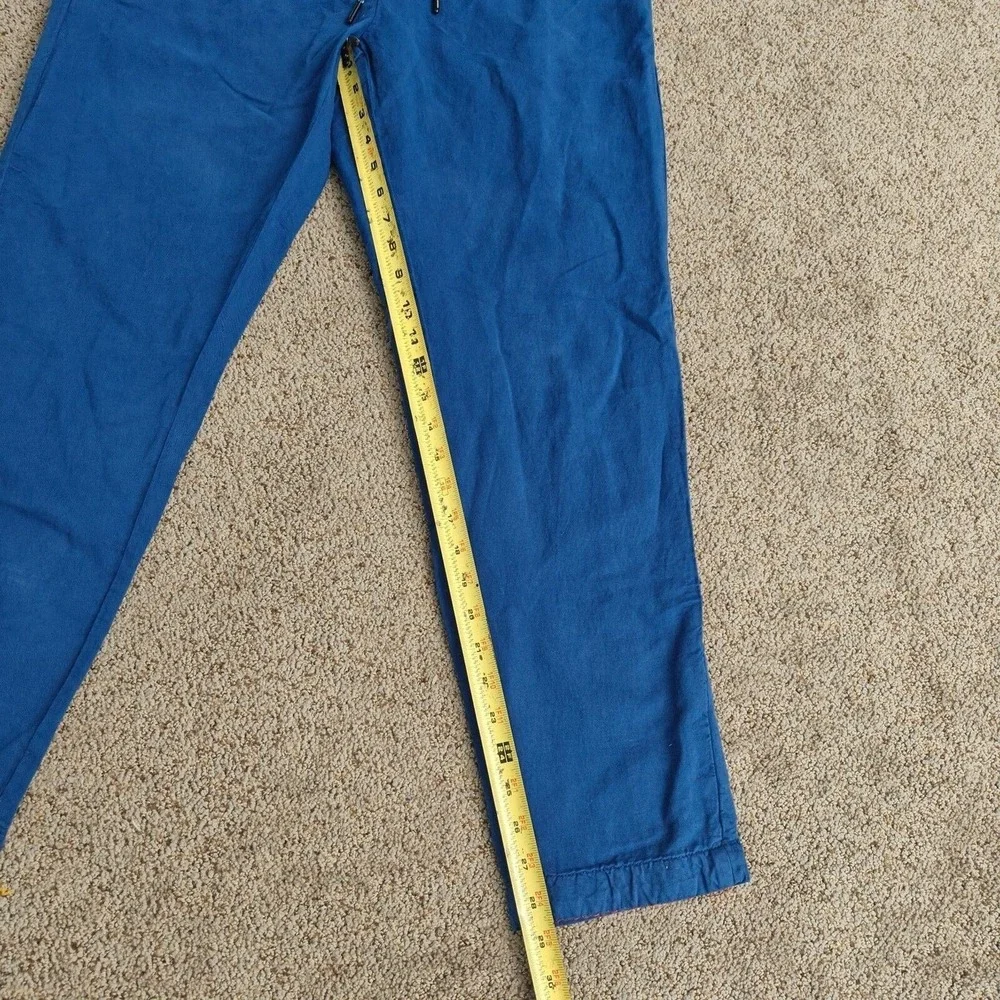 NWT Scotch & Soda Fave Men Blue Linen Cotton Garment Dye Chino Pants‎